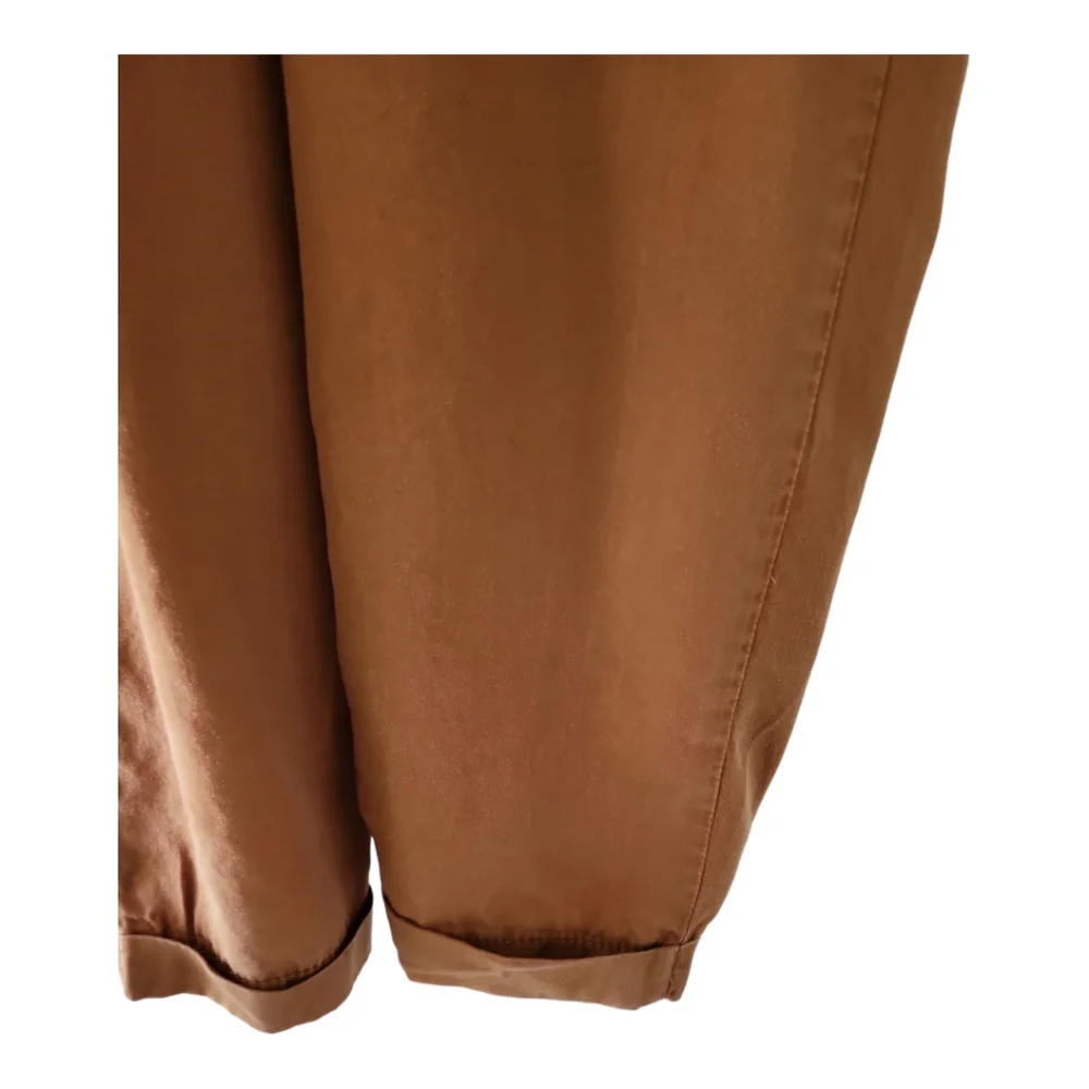 Mid Rise Pants Size 4 Drawstring Waist Cinnamon Brown Pockets Dalia